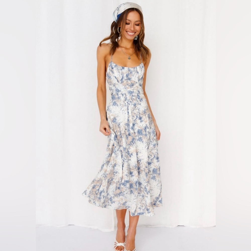 Saints + Secrets multicolored midi dress